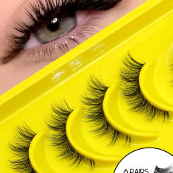 GROINNEYA Half Lashes Cat Eye Lashes Soft Natural Clear Band Lashes Natural Look Faux Mink Wispy Mink Eyelashes Makeup