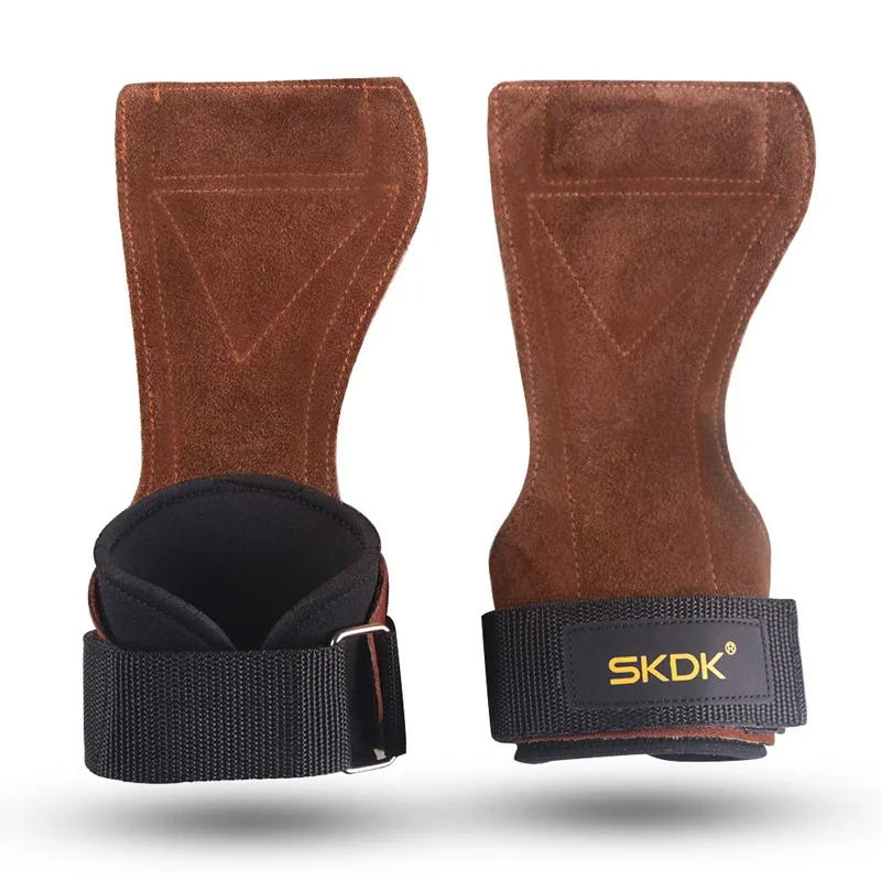 Description Picture 6 of itemCowhide Gym Gloves Grips Anti-Skid Weight Power Belt Lifting Pads Deadlift Belt Workout Crossfit Fitness Gloves Palm Protection