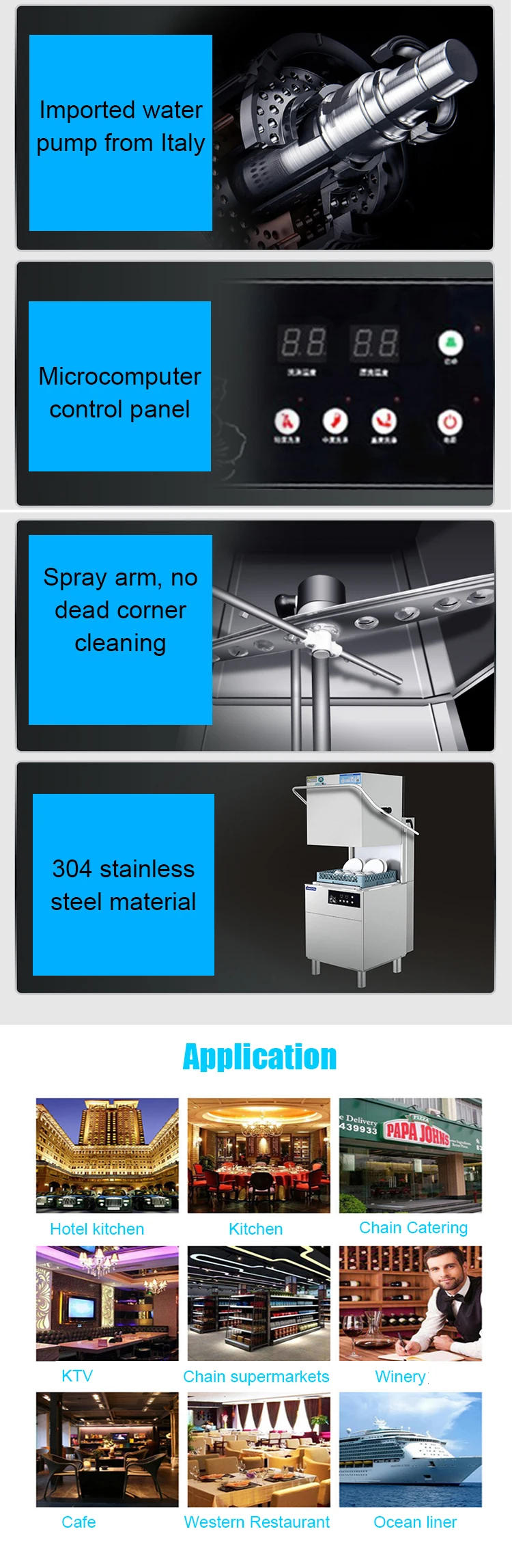 Description Picture 4 of itemHigh Efficiency Industrial Energy Saving Dish washer Dishwasher Machine for restaurant