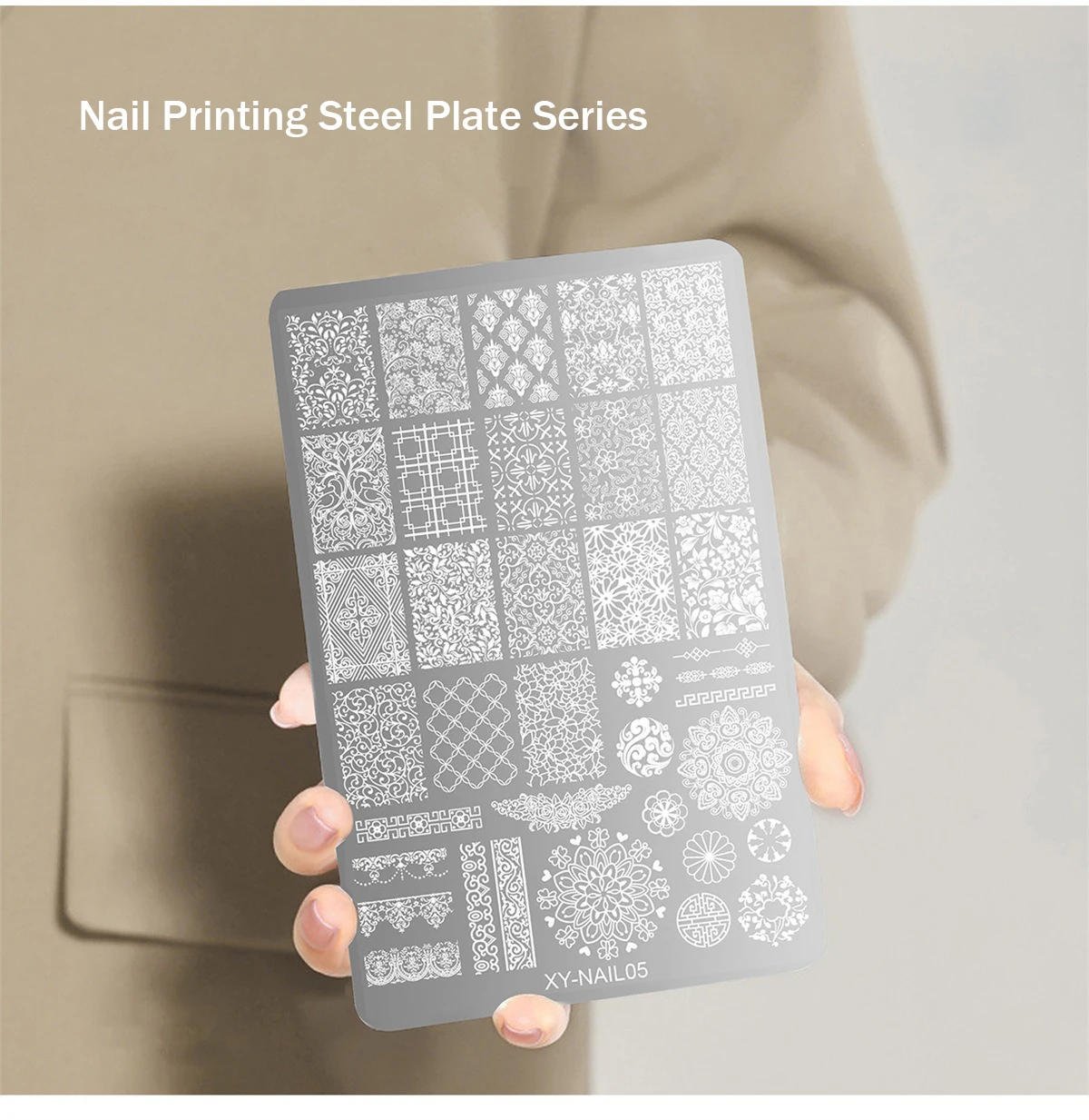 Description Picture 4 of itemButterfly Lace Nail Stamping Plates Heart Floral Snake French Line Design Printing Plate Templates Nails Art Stencil Stamp Tools