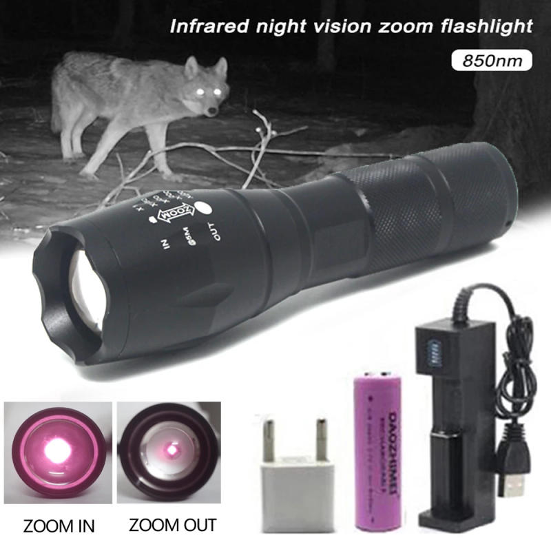 Description Picture 2 of itemProfessional Night Vision Hunting Torch 5W IR850NM Tactical Infrared Radiation Zoomable Waterproof Hunting Flashlight
