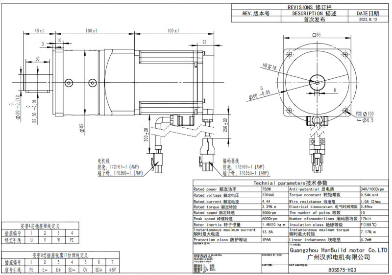 Description Picture 5 of item5.0A 2.39N.m 80SS75-HG10-1 5-1 ac servo motor High precision planetary reducer sewing machine gearbox Servo Motor  750W