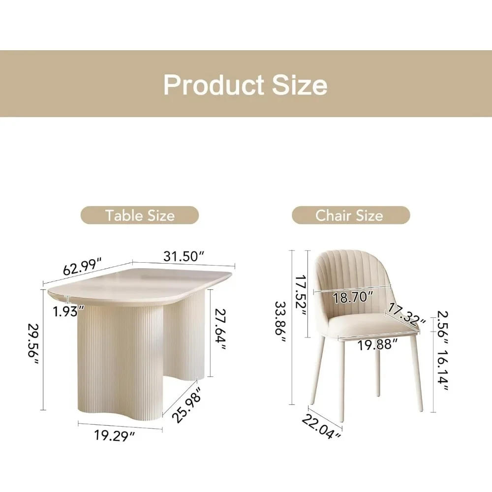 Description Picture 5 of item4-person rectangular dining table set, 62.99 inch modern dining table with 4 kitchen chairs, can accommodate 4-6 people