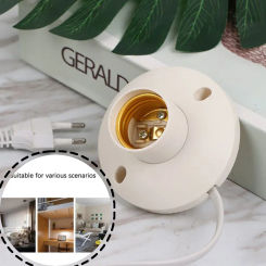 EU LED Stand Lamp Holder E27 Bulb Plug Dome Socket With Cable Base For Table Light Night Stands Lampholder Accessories