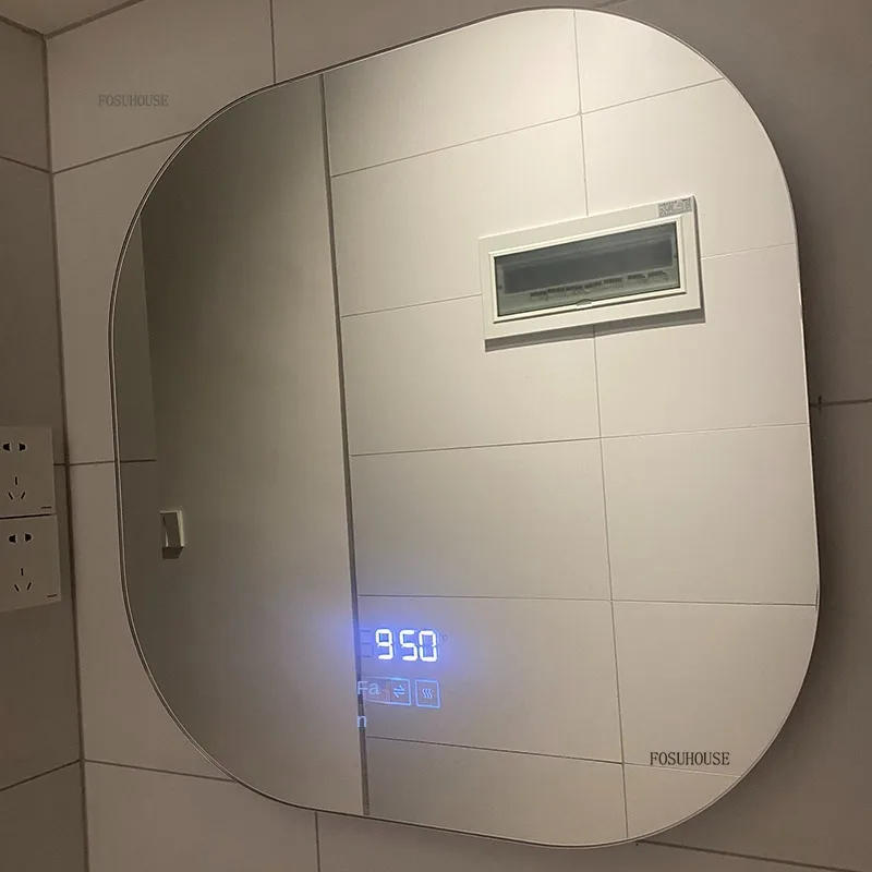 Description Picture 4 of itemNordic Smart Bath Mirrors Led Light Anti-fog Wall-mounted Bathroom Mirrors Toilet Makeup Mirror Creative Hotel Bathroom Mirror