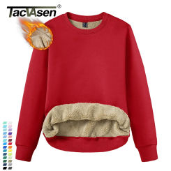 TACVASEN Winter Sherpa Lined Sweatshirt Womens Thick Warm Fleece Sweatshirts Home Party Casual Hoodies Streetwear Pullover Tops
