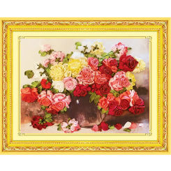 CT-85-Brand new high quality handmade cross stitch multi-jointed flowers