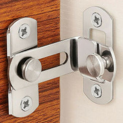 Door Latch Doors Lock 3Inch 90Degree Right Angle Door Latch Buckle Hasp Sliding Lock Bolt Hardware Safety Door Bolt