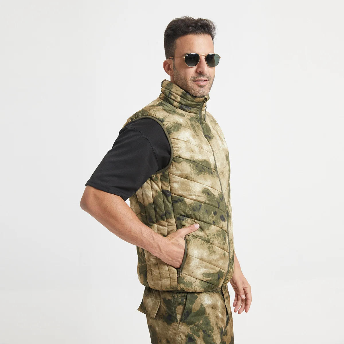 Description Picture 6 of itemAutumn Winter Heated Fishing Vest Men's Casual Sports Sleeveless Jacket Waistcoat Camouflage Tactical Outdoor Warm Hiking Vest