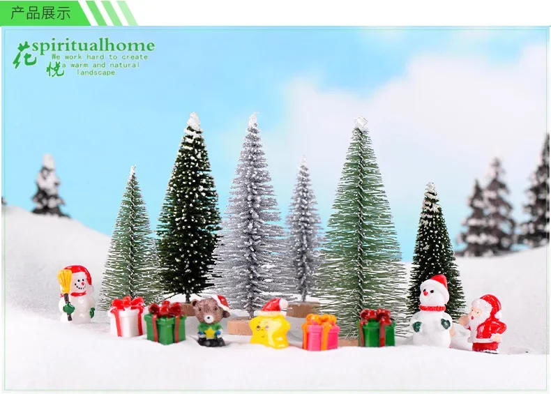 Description Picture 5 of itemNEW 1Pcs Miniature Christmas Tree Small Artificial Sisal Snow Landscape Architecture Trees for Christmas Crafts Tabletop Decor