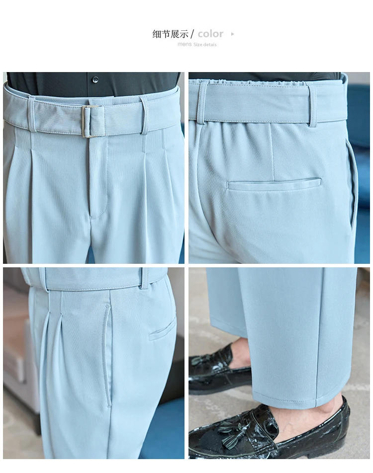 Description Picture 4 of itemMen's Spring High Quality Business Suit Pants Men's Slim Fit Solid Color High Waist Suit Trousers Brand Clothing 3XL-M