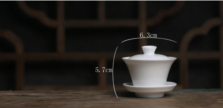 Description Picture 3 of itemMini 50ml Gaiwan For Tea Solid White Porcelain Tureen With Lid Teaware Travel Kung Fu Tea Set Chinese Cup Small Bowls Chawan