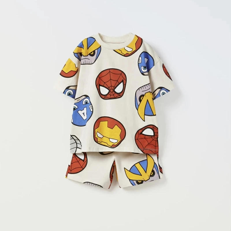 Description Picture 2 of itemCartoon Full Print Tracksuits Children Fashion Casual Tshirt+shorts Disney Summer New Clothing 2pcs Toddler Trendy Tracksuits