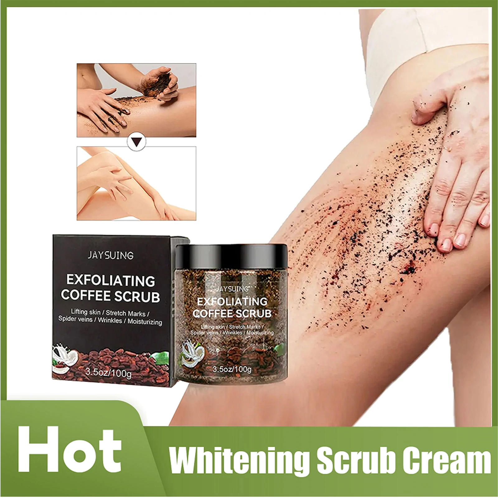 Description Picture 4 of itemCoffee Scrub for Face Body Exfoliating Brightening Cleaning Dark Spots Removal Fade Melanin Pigmentation Whitening Scrub Cream