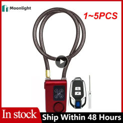 1~5PCS Smart Alarm Lock Anti-Theft Chain For Bike Gate APP Wireless Remote Control Blue Electric Door Spiral Four-digit
