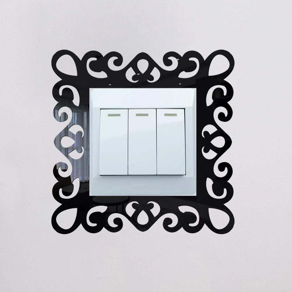 Description Picture 6 of itemAcrylic Self-Adhesive 3d Wall Sticker Light Switch Cover Mirror Face Stickers on The Wall Home Room Decoration Photo Frame Shape