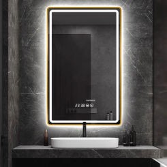 Light Luxury Smart Bathroom Mirrors Modern Wall Mounted Mirrors for Bathroom Nordic Aluminum Alloy Frame Wash Basin Bath Mirrors