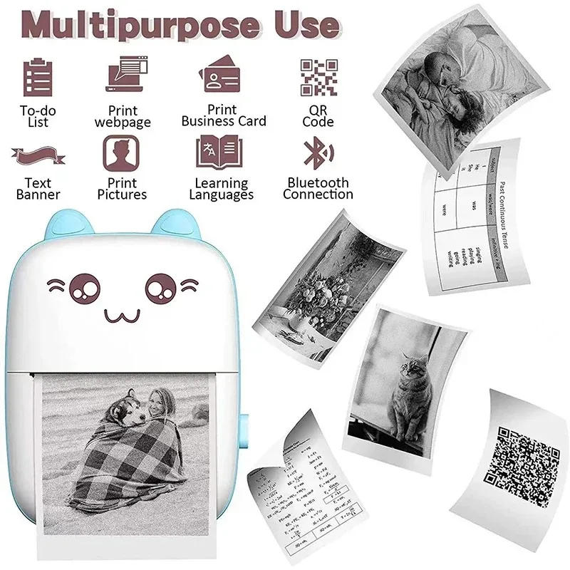 Description Picture 2 of itemC9 Bluetooth Mini Thermal Printer Portable HD Wireless Printing Self-adhesive Paper for Label/Picture/Photos/Receipts/Notes/List