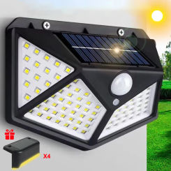 Solar Wall Lamp Luminous Motion Sensor Outdoor Garden Courtyard Waterproof Solar Powered Sunlight Street Light 100LED Step Light