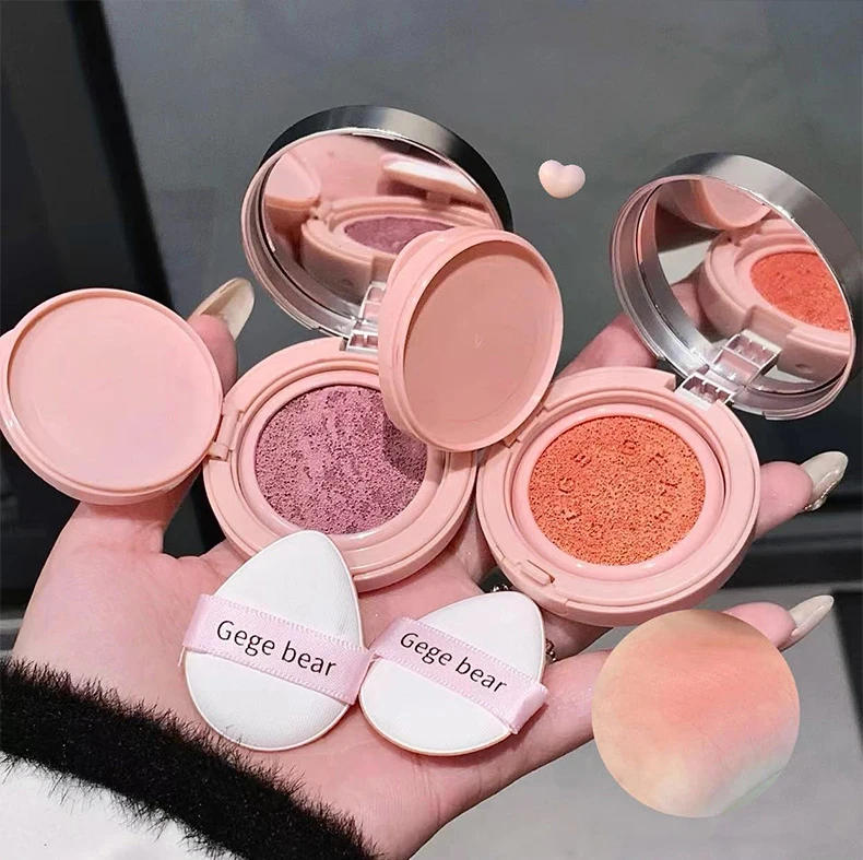 Description Picture 4 of itemSweet Color Air Cushion Blush Cream Waterproof Lasting Natural Cream Cheek Tint Blusher with Puff Peach Pink Rouge Blush Makeup