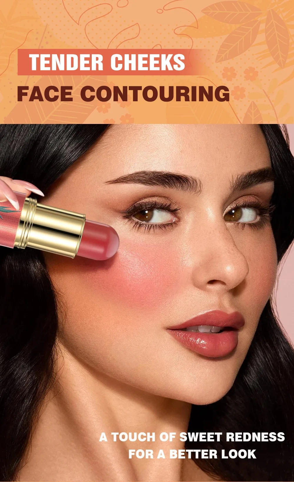 Description Picture 5 of itemFace Makeup Multiuse Stick Cheeks Contours Eyes Lips Doube Head Bronzer Blush Stick Smooth Mousse Cream Matte Lipstick Eyeshadow