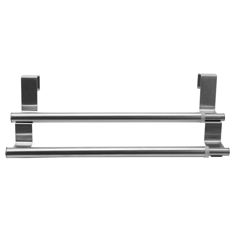 Description Picture 2 of itemKitchen Over Cabinet Double Towel Bar Rack, Expandable Hand Towel Holder For Universal Fit On Inside Or Outside