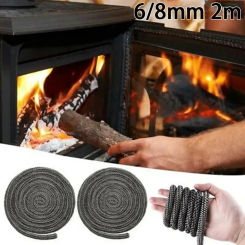 1Pcs Furnace Door Seal Woodburning Stove Rope Fireproof Fiberglass Sealing Rope Fireplace Sealing Rope 2M