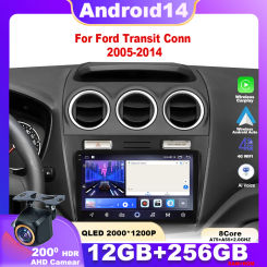 Android 14 For Ford Transit Tourneo Connect 2005 - 2014 Carplay Car Radio Multimedia Player Stereo Navigation GPS QLED Screen 4G