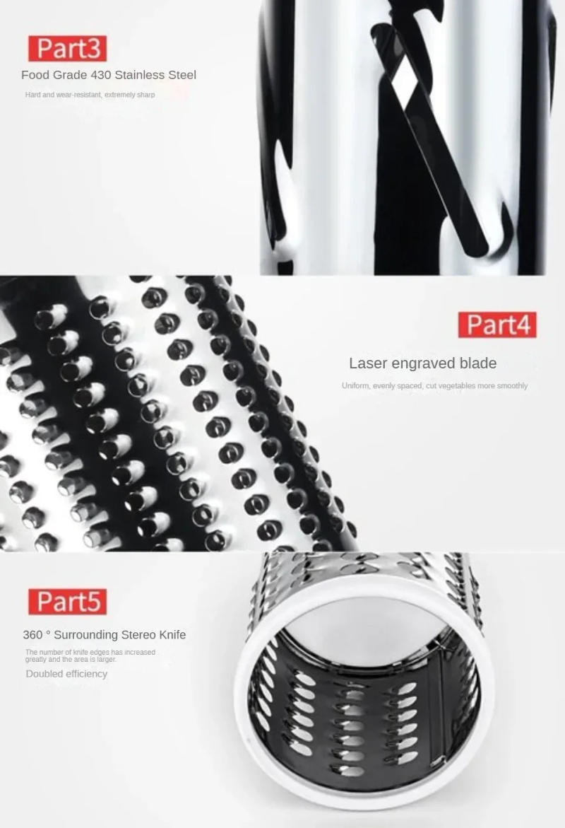 Description Picture 5 of itemMultifunctional Vegetable Slicer Cutter Chopper Vegeta Graters Shredders Fruit Rotary Handle Not Hurting Hands Kitchen Gadgets