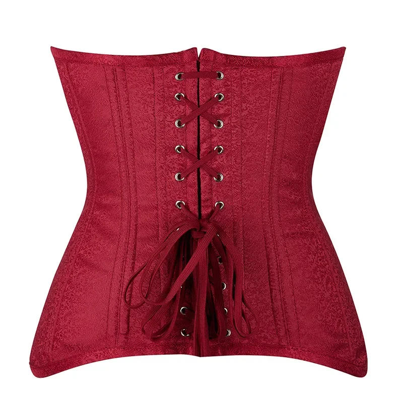 Description Picture 5 of itemLong Torso Red Underbust Corset Steampunk Corselet Top Hourglass Curve Shaper Slimming Waist Trainer
