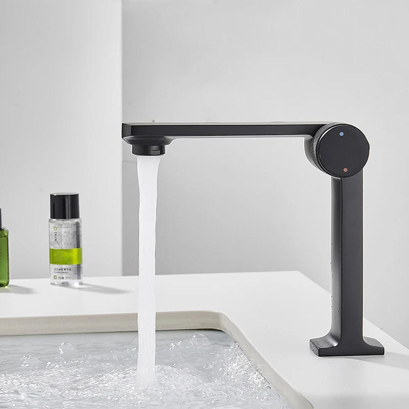 Description Picture 2 of itemModern Hot and Cold Water Mixer Taps Black Gold Bathroom Sink Basin Faucet Chrome Bathroom Accessories Deck Mounted Basin Tap