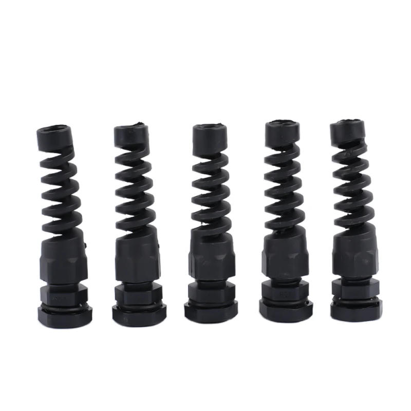 Description Picture 4 of item5pc PG7/PG9 M16/PG11 Soft Thread Cable Gland Connector Flexible Spiral Strain Relief Protector For Mechanical Control Boxes