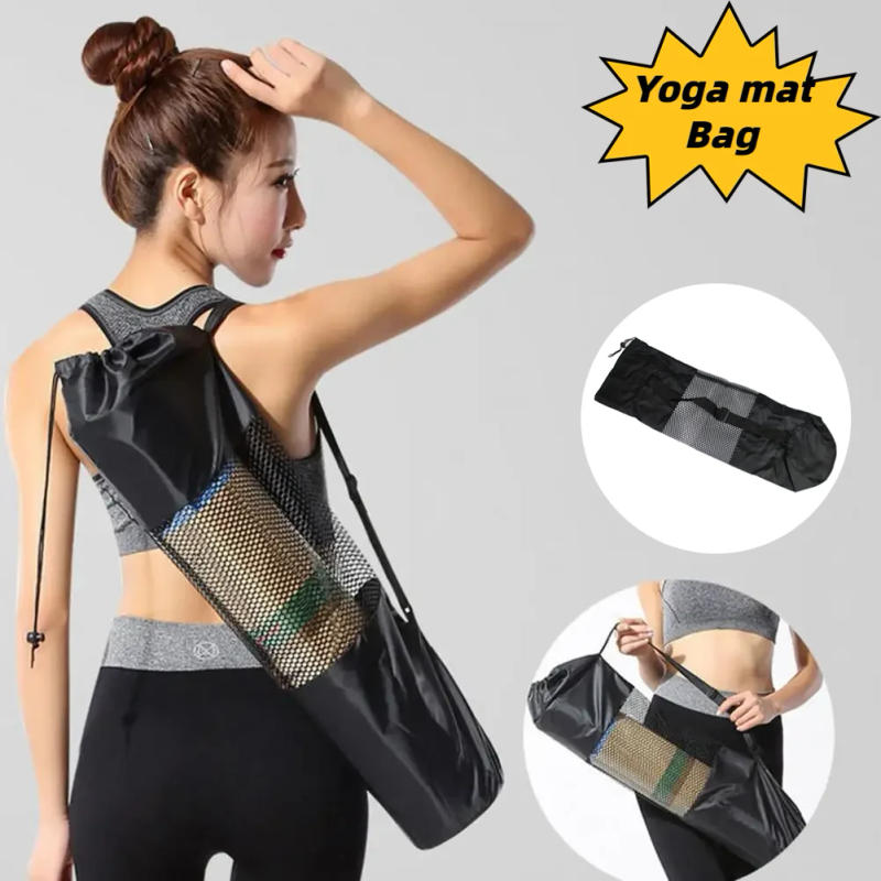 Description Picture 2 of itemYoga Mat Bag Portable Breathable Sports Bag with Adjustable Shoulder Straps Carry Mesh Storage Bag Fits Most Yoga Mats Black