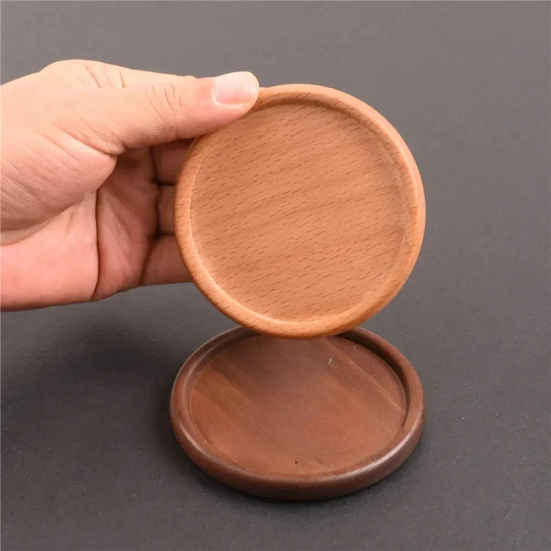 Description Picture 6 of item1PCS Wood Placemats Coasters Tea Coffee Cup Pad Decor Durable Heat Resistant Square Round Drink Mat Bowl Teapot Holder 8.8cm