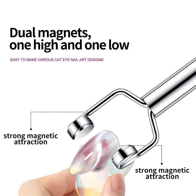 Description Picture 4 of itemY-Shaped Cylinder Nail Magnet For Cat Eye 3 IN 1 Multi-function Nail Cat Eye Magnets Manicure Ombre Gradient Magnetic Stick
