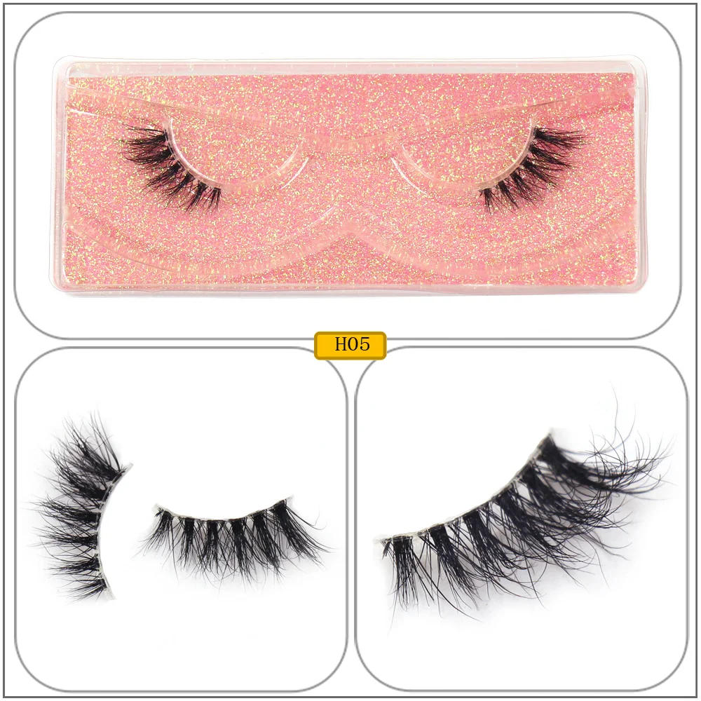 Description Picture 6 of itemMaquillaje Mink Lashes 3D Half False Eyelash Make Up Lashes Extension Natural short False Cils Clear Band Hand Made Lashes H03