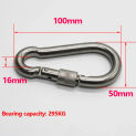 M6/M8/M10 304 Silver Stainless Steel Lock Ring Safety Snap Hook Carabiner Spring Snap Quick Link Outdoor Climbing Gear Equipment