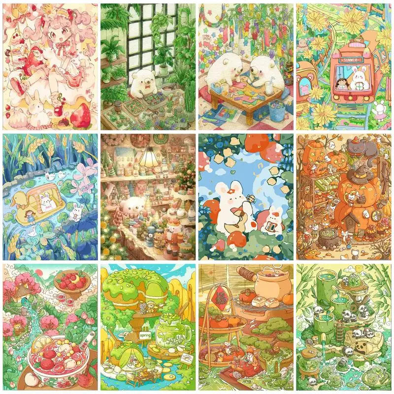 Description Picture 2 of itemRUOPOTY Painting By Numbers On Canvas To Paint Cartoon Anime Paint Pictures By Numbers Wall Art Picture Home Decor