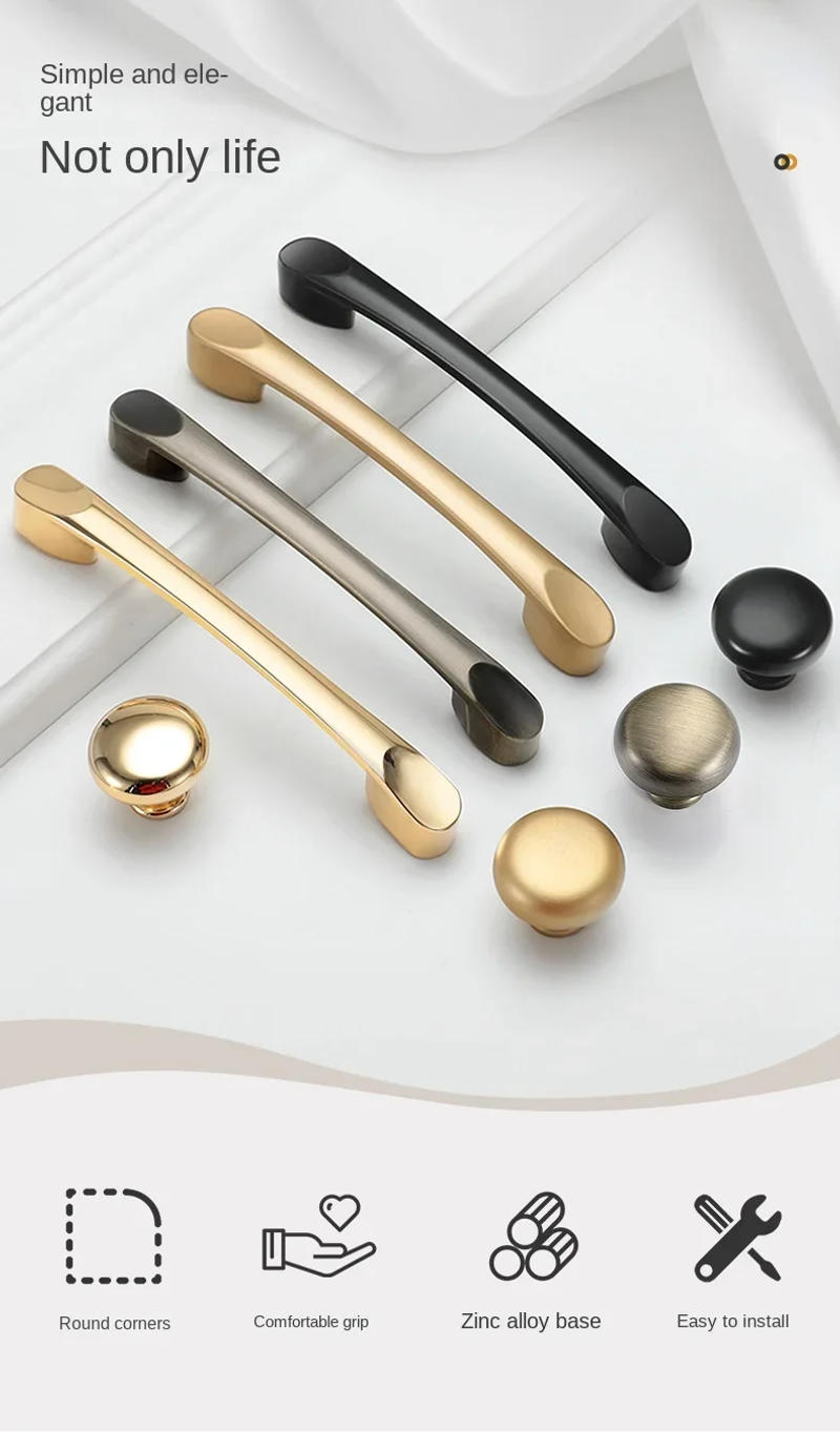 Description Picture 2 of itemEuropean Style Matte Gold Cabinet Handles Solid Aluminum Alloy Kitchen Cupboard Pulls Drawer Knobs Furniture Handle Hardware