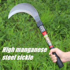 Sickle Agricultural Garden Manganese Steel Seedling Tool Anti-slip Handle Harvesting Rice Sharp Blade Weeding Open Knife