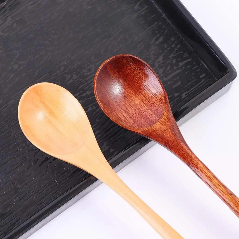Description Picture 4 of itemChinese Style Eating Teaspoon Flatware Long Handle Tableware Spoons Coffee Spoon Soup Spoon Wooden Spoon
