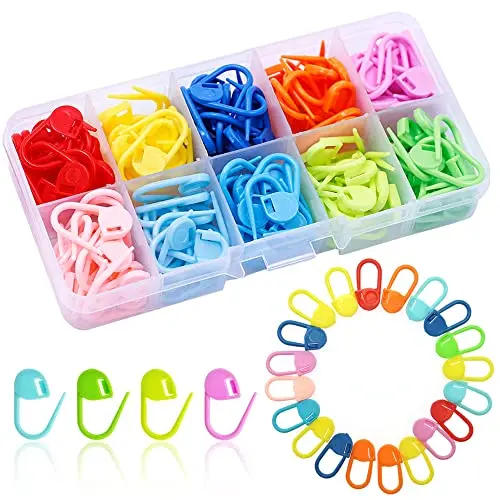 Description Picture 2 of item50-200pcs Multicolor Plastic Resin Small Clips Knitting Crochet Markers Locking Stitch Needle Clip Marking Rings DIY Sewing Tool