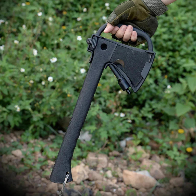 Description Picture 5 of itemMultifunctional Outdoor Axe Wood Cutting Axe Field Equipment Axe Mountain Cutting Axe Lifesaving Whistle Serrated Knife