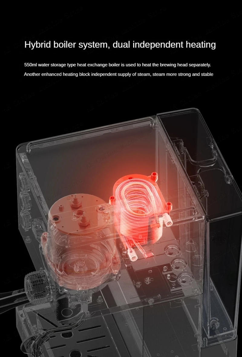 Description Picture 6 of itemItalian Semi-automatic Coffee Machine Small Household Coffee Machine with Adjustable Temperature Milk Frothing Steam Machine