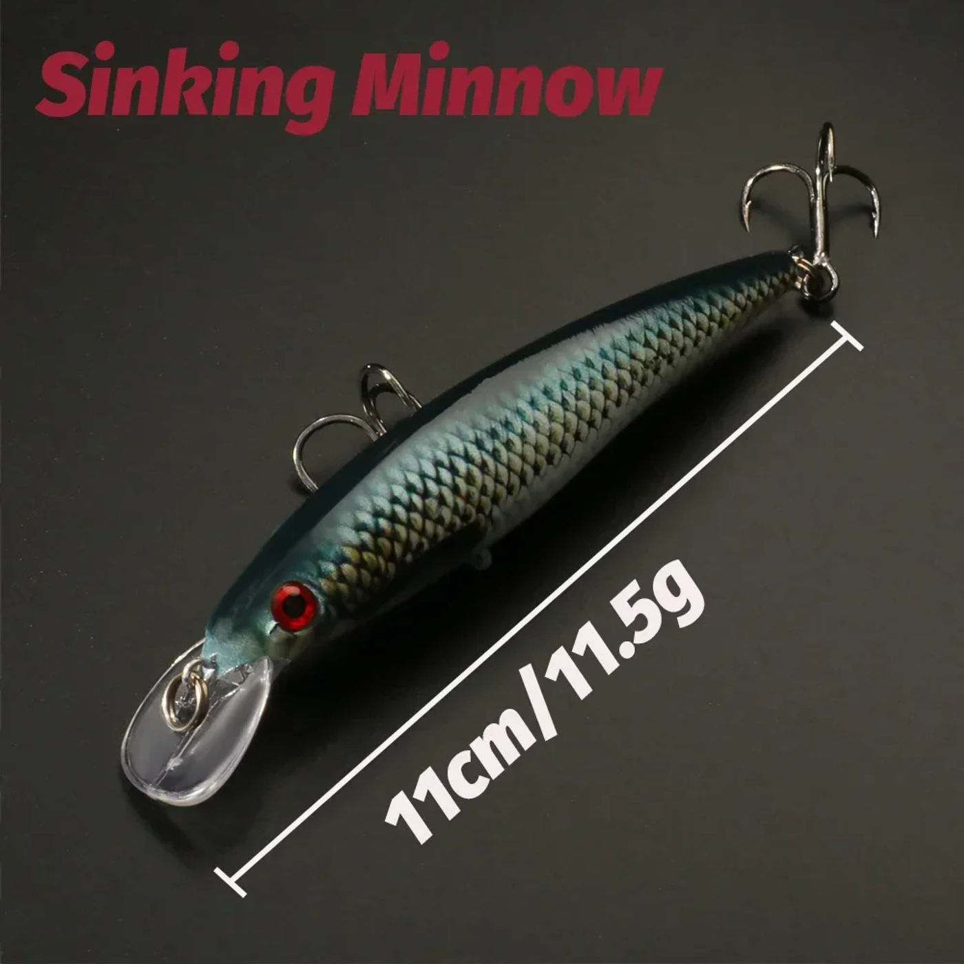 Description Picture 2 of itemFishing Lure Set Sinking Minnow 11.5g 11cm Baits Wobbler Carp Fishing Tackle Box Rattle Cranbait Pesca 2- 10pcs Kit Jerkbait