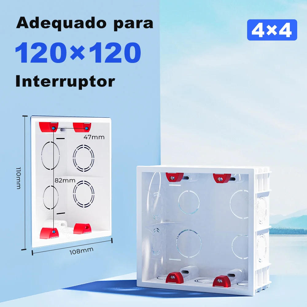 Description Picture 3 of itemBrazil Standard 4X4 Wall Mounting Dark Box Internal 120x120mm Cassette Wiring For Light Switch Socket Electrical Accessories