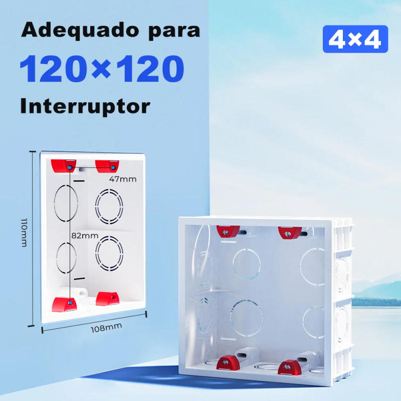 Description Picture 3 of itemBrazil Standard 4X4 Wall Mounting Dark Box Internal 120x120mm Cassette Wiring For Light Switch Socket Electrical Accessories