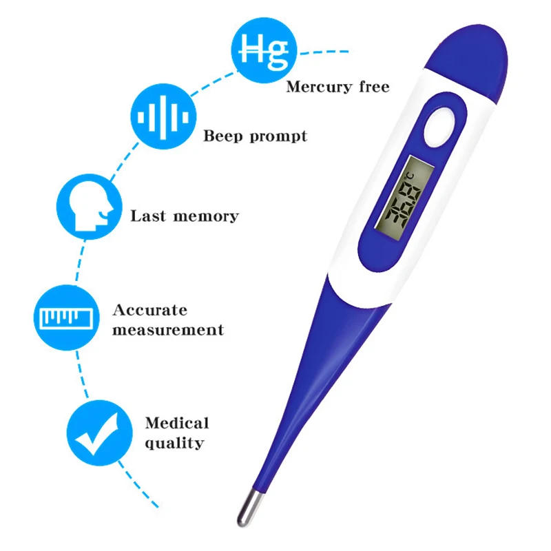 Description Picture 2 of itemThermometer Electronic Soft Head Digital Oral Armpit Temperature Measurement Household Adults Children Thermometers for Fever
