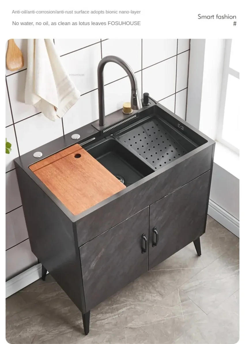 Description Picture 5 of itemNano Stainless Steel Kitchen Sinks Integrated Cabinet Home Wash Basin for Kitchen Simple Washing Sinks for Kitchen Accessories