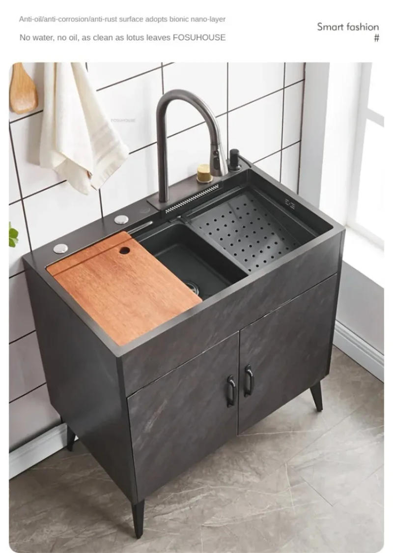 Description Picture 5 of itemNano Stainless Steel Kitchen Sinks Integrated Cabinet Home Wash Basin for Kitchen Simple Washing Sinks for Kitchen Accessories